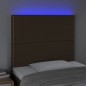 vidaXL Testiera a LED Marrone Scuro 90x5x118/128 cm in Tessuto vidaXL Testiera a LED Marrone Scuro 90x5x118/128 cm in Tessuto