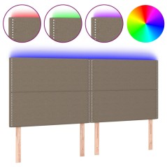 vidaXL Testiera a LED tortora 200x5x118/128cm in Tessuto