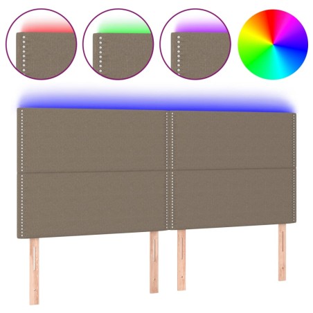 vidaXL Testiera a LED tortora 200x5x118/128cm in Tessuto