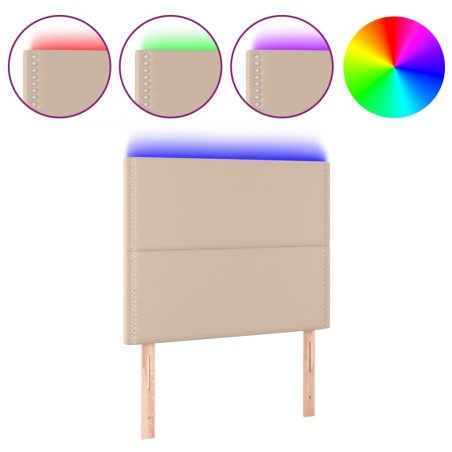 vidaXL Testiera a LED Cappuccino 90x5x118/128 cm in Similpelle