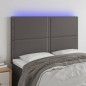 vidaXL Testiera a LED Grigio 144x5x118/128 cm in Similpelle vidaXL Testiera a LED Grigio 144x5x118/128 cm in Similpelle