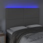 vidaXL Testiera a LED Grigio 144x5x118/128 cm in Similpelle vidaXL Testiera a LED Grigio 144x5x118/128 cm in Similpelle