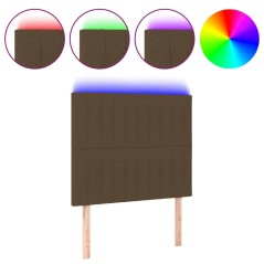 vidaXL Testiera a LED Marrone Scuro 100x5x118/128 cm in Tessuto