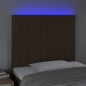 vidaXL Testiera a LED Marrone Scuro 100x5x118/128 cm in Tessuto vidaXL Testiera a LED Marrone Scuro 100x5x118/128 cm in Tessuto