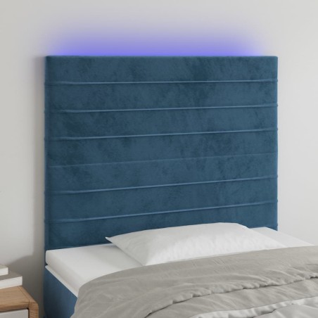vidaXL Testiera a LED Blu scuro 80x5x118/128 cm in Velluto