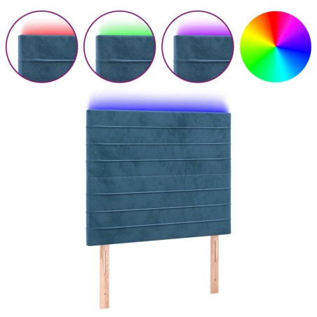 vidaXL Testiera a LED Blu scuro 80x5x118/128 cm in Velluto