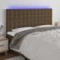 vidaXL Testiera a LED Marrone Scuro 180x5x118/128 cm in Tessuto vidaXL Testiera a LED Marrone Scuro 180x5x118/128 cm in Tessuto