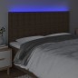 vidaXL Testiera a LED Marrone Scuro 180x5x118/128 cm in Tessuto vidaXL Testiera a LED Marrone Scuro 180x5x118/128 cm in Tessuto