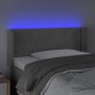vidaXL Testiera Grigio Chiaro a LED 103x16x78/88 cm in Velluto