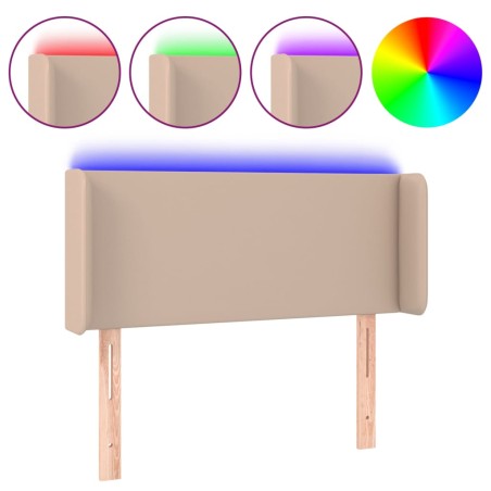 vidaXL Testiera Cappuccino a LED 83x16x78/88 cm in Similpelle