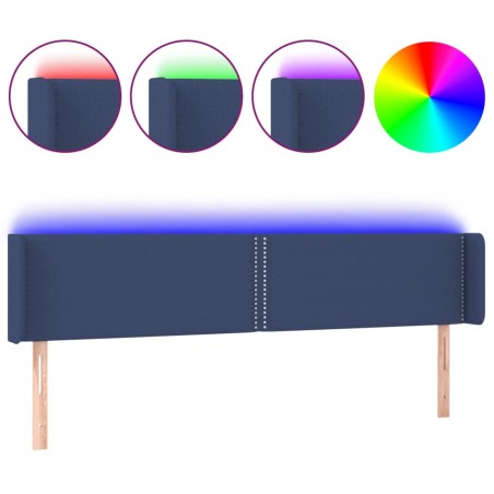 vidaXL Testiera a LED Blu 163x16x78/88 cm in Tessuto