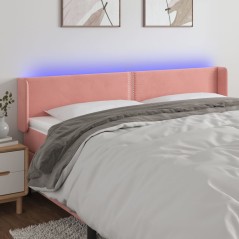 vidaXL Testiera a LED Rosa 163x16x78/88 cm in Velluto