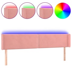 vidaXL Testiera a LED Rosa 163x16x78/88 cm in Velluto