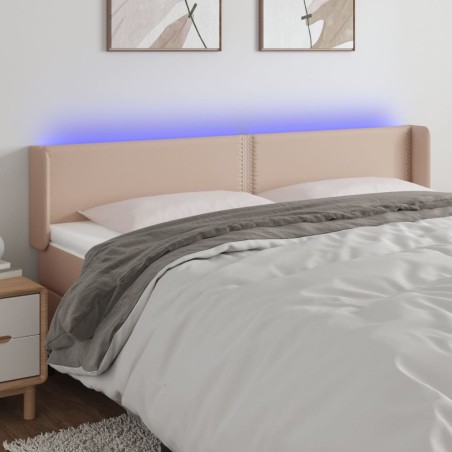 vidaXL Testiera Cappuccino a LED 163x16x78/88 cm in Similpelle