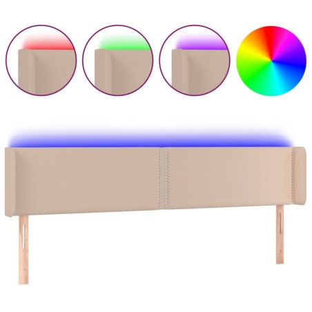 vidaXL Testiera Cappuccino a LED 163x16x78/88 cm in Similpelle