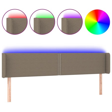 vidaXL Testiera a LED Tortora 203x16x78/88 cm in Tessuto