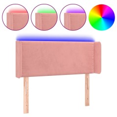 vidaXL Testiera a LED Rosa 103x16x78/88 cm in Velluto