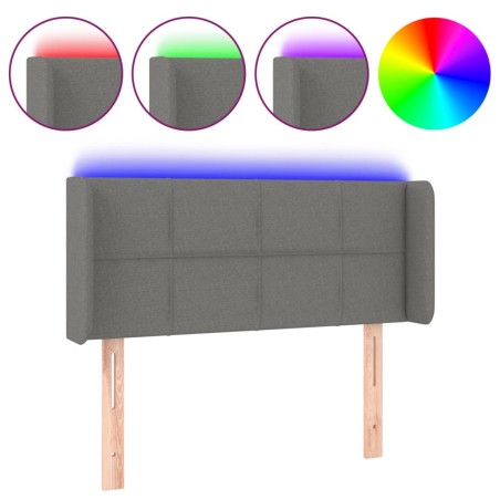 vidaXL Testiera a LED Grigio Scuro 83x16x78/88 cm in Tessuto