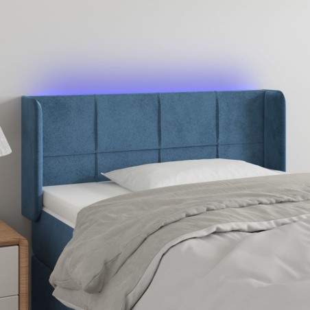 vidaXL Testiera a LED Blu Scuro 83x16x78/88 cm in Velluto