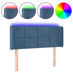 vidaXL Testiera a LED Blu Scuro 83x16x78/88 cm in Velluto