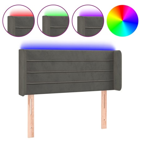 vidaXL Testiera a LED Grigio Scuro 103x16x78/88 cm in Velluto
