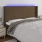 vidaXL Testiera a LED Marrone Scuro 163x16x118/128 cm in Tessuto vidaXL Testiera a LED Marrone Scuro 163x16x118/128 cm in Tessuto