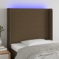 vidaXL Testiera a LED Marrone Scuro 103x16x118/128 cm in Tessuto vidaXL Testiera a LED Marrone Scuro 103x16x118/128 cm in Tessuto