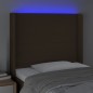 vidaXL Testiera a LED Marrone Scuro 103x16x118/128 cm in Tessuto vidaXL Testiera a LED Marrone Scuro 103x16x118/128 cm in Tessuto