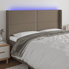 vidaXL Testiera a LED Tortora 203x16x118/128 cm in Tessuto