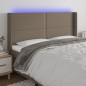 vidaXL Testiera a LED Tortora 203x16x118/128 cm in Tessuto vidaXL Testiera a LED Tortora 203x16x118/128 cm in Tessuto
