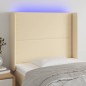 vidaXL Testiera a LED Crema 103x16x118/128 cm in Tessuto vidaXL Testiera a LED Crema 103x16x118/128 cm in Tessuto