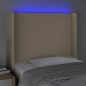 vidaXL Testiera a LED Crema 103x16x118/128 cm in Tessuto vidaXL Testiera a LED Crema 103x16x118/128 cm in Tessuto