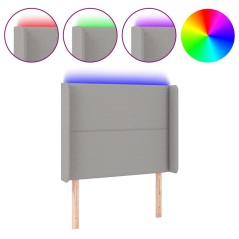 vidaXL Testiera a LED Grigio Chiaro 93x16x118/128 cm in Tessuto