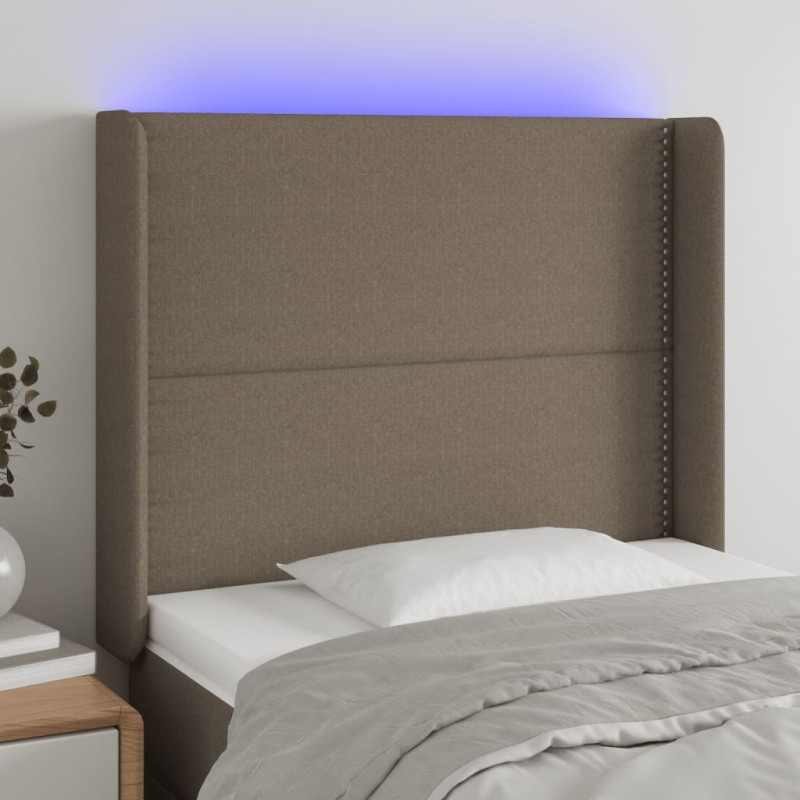vidaXL Testiera a LED Tortora 83x16x118/128 cm in Tessuto vidaXL Testiera a LED Tortora 83x16x118/128 cm in Tessuto