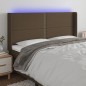 vidaXL Testiera a LED Marrone Scuro 163x16x118/128 cm in Tessuto vidaXL Testiera a LED Marrone Scuro 163x16x118/128 cm in Tessuto