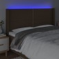 vidaXL Testiera a LED Marrone Scuro 163x16x118/128 cm in Tessuto vidaXL Testiera a LED Marrone Scuro 163x16x118/128 cm in Tessuto