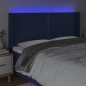 vidaXL Testiera a LED Blu 203x16x118/128 cm in Tessuto vidaXL Testiera a LED Blu 203x16x118/128 cm in Tessuto