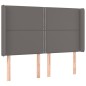 vidaXL Testiera a LED Grigio 147x16x118/128cm in Similpelle