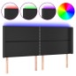 vidaXL Testiera a LED Nera 203x16x118/128 cm in Similpelle vidaXL Testiera a LED Nera 203x16x118/128 cm in Similpelle
