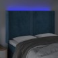 vidaXL Testiera a LED Blu Scuro 147x16x118/128 cm in Velluto