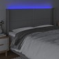 vidaXL Testiera a LED Grigio Chiaro 183x16x118/128 cm in Tessuto vidaXL Testiera a LED Grigio Chiaro 183x16x118/128 cm in Tessuto