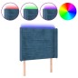 vidaXL Testiera a LED Blu Scuro 83x16x118/128 cm in Velluto vidaXL Testiera a LED Blu Scuro 83x16x118/128 cm in Velluto