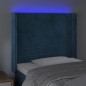 vidaXL Testiera a LED Blu Scuro 83x16x118/128 cm in Velluto vidaXL Testiera a LED Blu Scuro 83x16x118/128 cm in Velluto