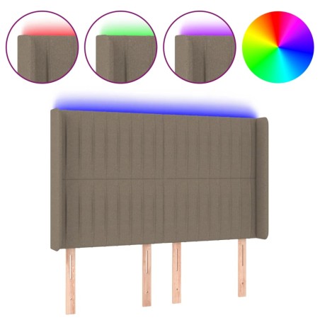 vidaXL Testiera a LED Tortora 147x16x118/128 cm in Tessuto