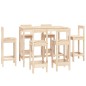 vidaXL Set da Bar 7 pz in Legno Massello di Pino vidaXL Set da Bar 7 pz in Legno Massello di Pino