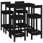 vidaXL Set da Bar 5 pz Nero in Legno Massello di Pino vidaXL Set da Bar 5 pz Nero in Legno Massello di Pino