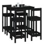 vidaXL Set da Bar 5 pz Nero in Legno Massello di Pino vidaXL Set da Bar 5 pz Nero in Legno Massello di Pino