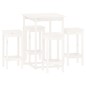 vidaXL Set da Bar 5 pz Bianco in Legno Massello di Pino vidaXL Set da Bar 5 pz Bianco in Legno Massello di Pino