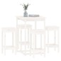 vidaXL Set da Bar 5 pz Bianco in Legno Massello di Pino vidaXL Set da Bar 5 pz Bianco in Legno Massello di Pino