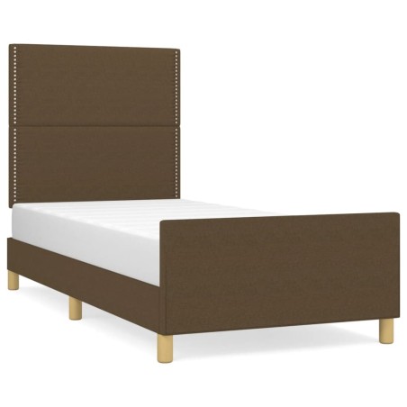 vidaXL Giroletto senza Materasso Marrone Scuro 90x190 cm Tessuto